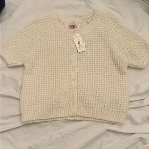 Pink Rose Cream Women's Cardigan Sweater